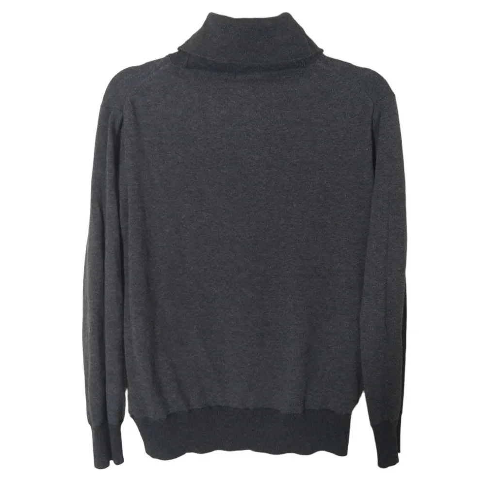 J. Crew Men's Button Collar cotton pullover sweater shirt size Medium Grey‎